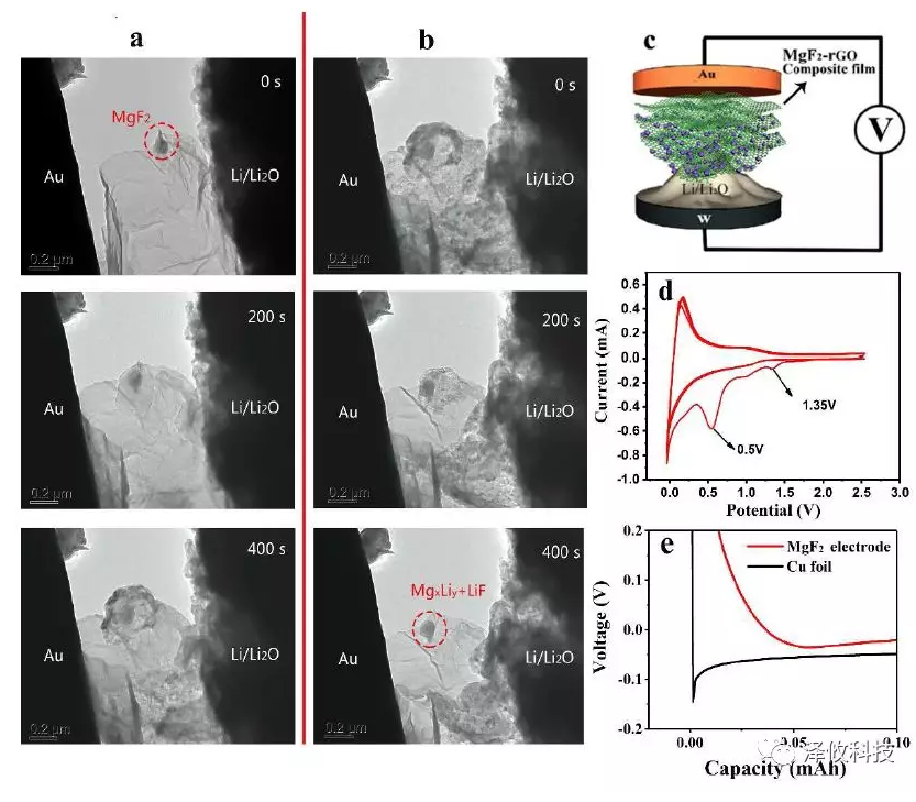 原位TEM表征、和MgF2電極成核過(guò)電勢(shì)的驗(yàn)證